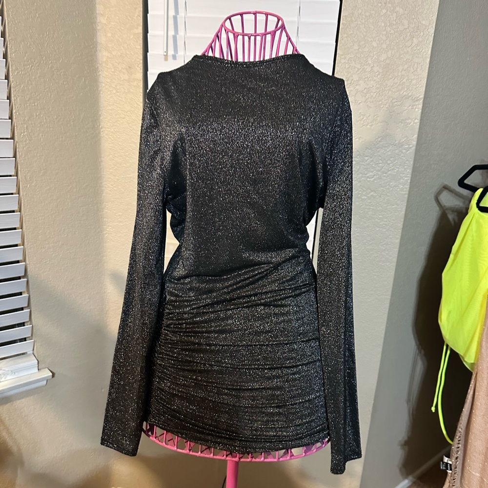 Black shimmer club dress